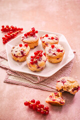Homemade red currant muffins
