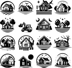 set of hostel icons