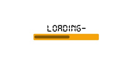 Loading progress bar animation on black background. loading icon animation, 2d animation loading element - progress bar. Indicator from 0 to 100 increasing percentage.