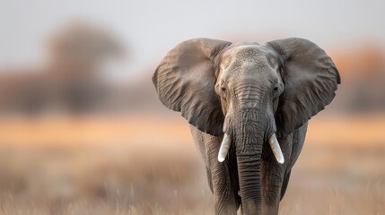 A close-up portrait of an African elephant with wise eyes.