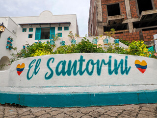 Doradal colombian santorini pictoresque village white and blue house greek greece style in Colombia