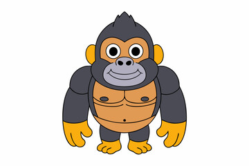 Great Ape vector illustration featuring cartoon, clipart, and line art designs. Perfect for printable graphics and digital projects.