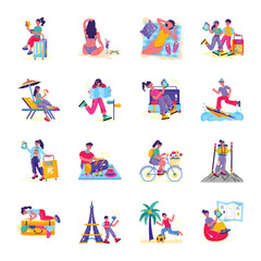 Collection of Holiday Flat Style Illustrations 

