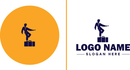 Martial arts school icon Dojo Martial arts academy Karate school flat logo sign symbol editable vector