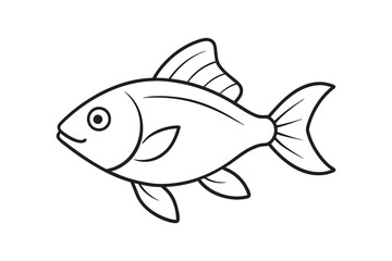 Fish line art vector illustration-2