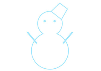 水色のかわいい雪だるま