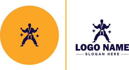 Martial arts school icon Dojo Martial arts academy Karate school flat logo sign symbol editable vector
