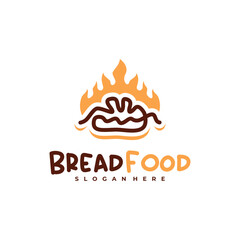 Fire bread logo vector template, Creative hot bread logo design concepts