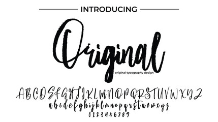 Original Font Stylish brush painted an uppercase vector letters, alphabet, typeface