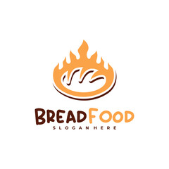 Fire bread logo vector template, Creative hot bread logo design concepts