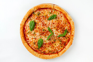 italian pizza on the wooden board