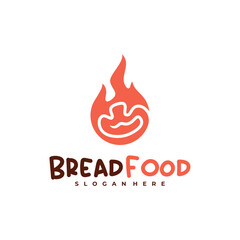 Fire bread logo vector template, Creative hot bread logo design concepts