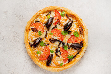 pasta with seafood and cheese