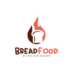 Fire bread logo vector template, Creative hot bread logo design concepts
