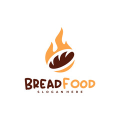 Fire bread logo vector template, Creative hot bread logo design concepts