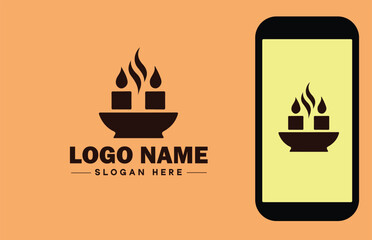 Spa icon Dojo Martial arts academy Karate school flat logo sign symbol editable vector