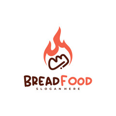 Fire bread logo vector template, Creative hot bread logo design concepts