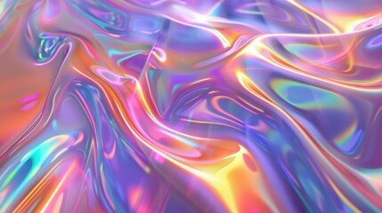 Obraz premium A colorful, flowing fabric with a rainbow pattern