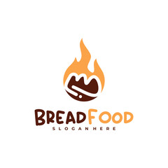 Fire bread logo vector template, Creative hot bread logo design concepts