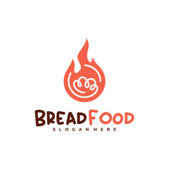 Fire bread logo vector template, Creative hot bread logo design concepts