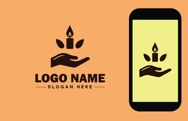 Spa icon Dojo Martial arts academy Karate school flat logo sign symbol editable vector