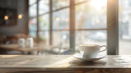 Coffee Shop Interior with Sunlight