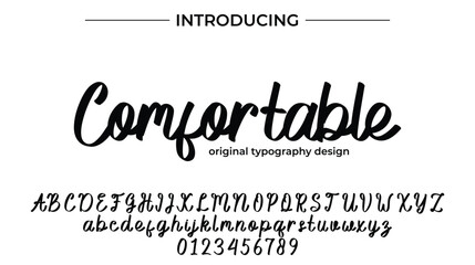 Comfortable Font Stylish brush painted an uppercase vector letters, alphabet, typeface