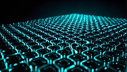 Obraz premium A computer screen with a blue background and a grid of squares