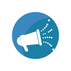 Megaphone Icon Vector Logo Design with sound, linear icon. Advertising and distribution.