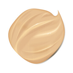 Realistic creamy texture, a smear of beige foundation.