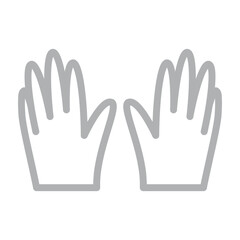 Leather Gloves Vector Line Grey Icon Design