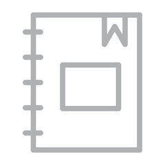 Diary Vector Line Grey Icon Design