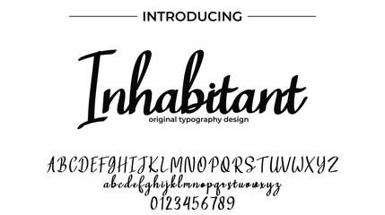 Inhabitant Font Stylish brush painted an uppercase vector letters, alphabet, typeface