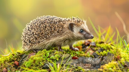 Fototapeta premium Young hedgehog in natural habitat