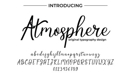 Atmosphere Font Stylish brush painted an uppercase vector letters, alphabet, typeface