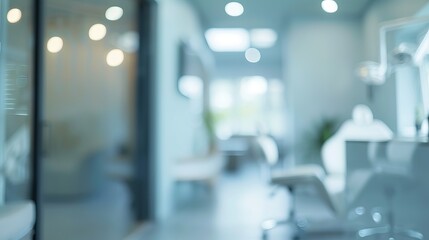 Modern Dental Clinic with Blurred Background, Defocused Dental Office Interior for Healthcare and Medical Themes