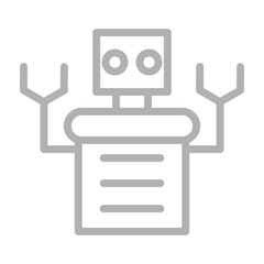 Robots txt Vector Line Grey Icon Design