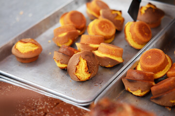 Baked soft small pastries