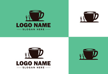 Cafe icon Coffeehouse Bistro Café bar flat logo sign symbol editable vector