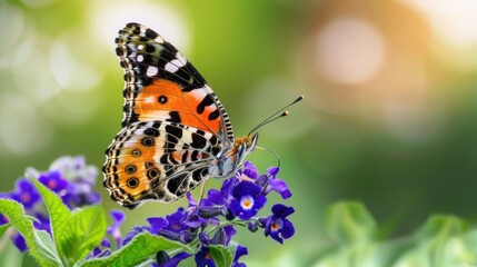 Obraz premium Butterfly on a violet flower