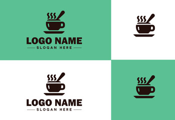 Cafe icon Coffeehouse Bistro Café bar flat logo sign symbol editable vector