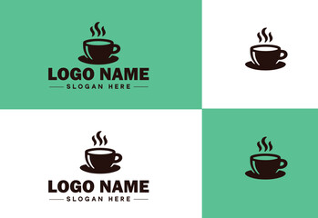 Cafe icon Coffeehouse Bistro Café bar flat logo sign symbol editable vector