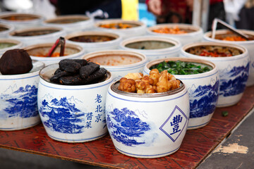Old Beijing pickles in various jars