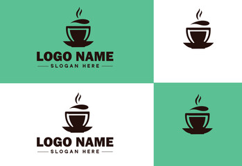 Cafe icon Coffeehouse Bistro Café bar flat logo sign symbol editable vector
