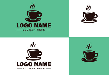 Cafe icon Coffeehouse Bistro Caf&eacute; bar flat logo sign symbol editable vector