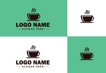 Cafe icon Coffeehouse Bistro Caf&eacute; bar flat logo sign symbol editable vector