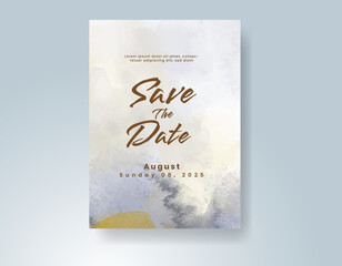 Wedding invitation with abstract watercolor background