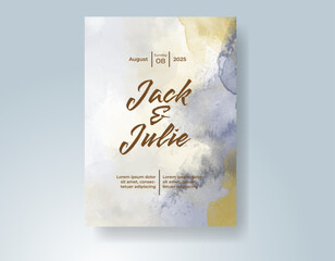 Wedding invitation with abstract watercolor background