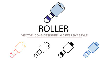 Roller icon design with white background stock illustration
