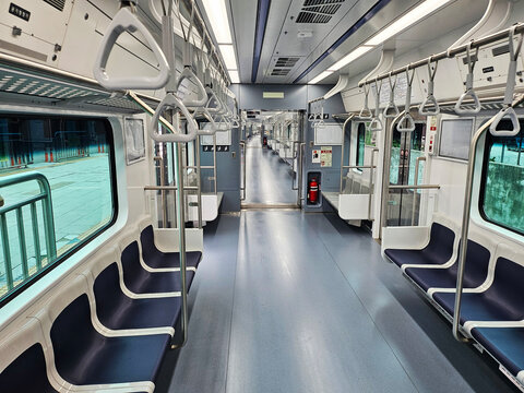 The inside of the subway, subway, train